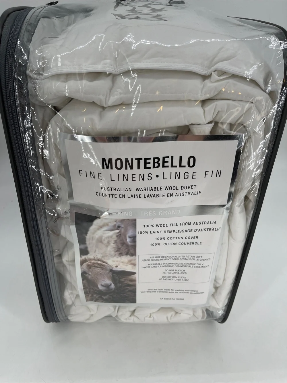 Montebello Australian Washable Wool Duvet Insert New In Bag
